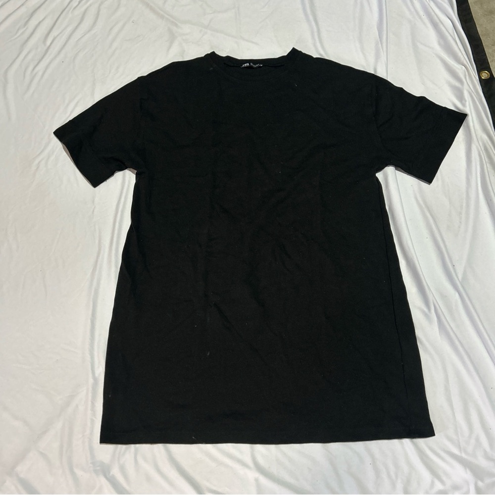 Zara Black Short Sleeve T Shirt Dress